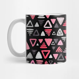 Summer Melon Hot Pink Triangles on Grey Mug